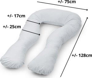 Flumi Poduszka ciążowa do karmienia rogal typu U jasnoszara 5