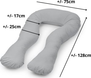 Flumi Poduszka ciążowa do karmienia rogal typu U szara 5