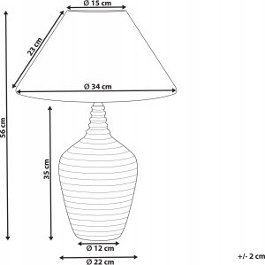 Beliani Lampa stołowa ceramiczna beżowa CELESTE 3