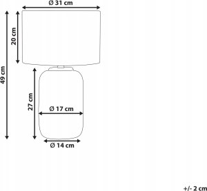 Beliani Lampa stołowa ceramiczna ciemnoniebieska MUSSEL 3