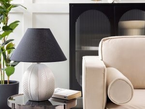 Beliani Lampa stołowa ceramiczna beżowa CADENA 4