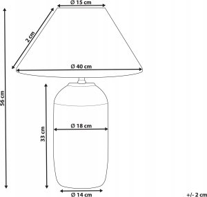 Beliani Lampa stołowa ceramiczna beżowa TELIRE 3