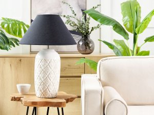 Beliani Lampa stołowa ceramiczna beżowa TELIRE 4