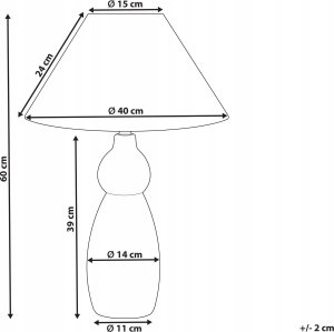 Beliani Lampa stołowa ceramiczna ciemnoniebieski z czarnym MATINA 3
