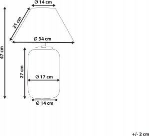 Beliani Lampa stołowa ceramiczna szara MUSSEL 3