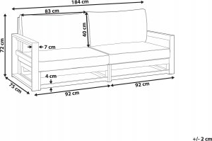 Beliani Sofa dwuosobowa 2-osobowa Certyfikowane drewno akacjowe Ciemne drewno TIMOR 3