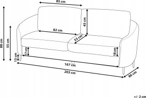 Beliani Sofa 3-osobowa różowa TROSA 4
