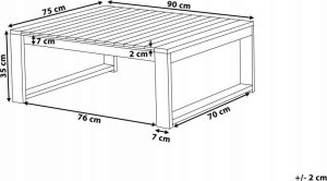 Beliani Stolik ogrodowy 90 x 75 cm ciemny TIMOR II 3