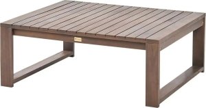 Beliani Stolik ogrodowy 90 x 75 cm ciemny TIMOR II 6