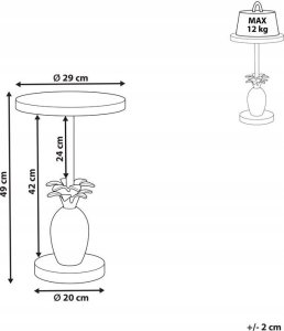 Beliani Stolik pomocniczy metalowy złoty PANNOUVRE 3