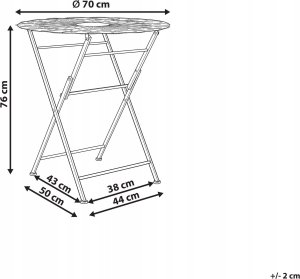 Beliani Stół ogrodowy Metal Biały STIFFE 3