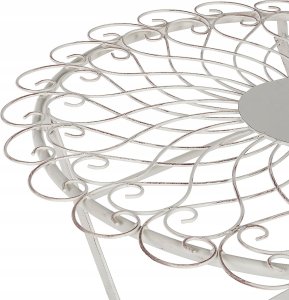 Beliani Stół ogrodowy Metal Biały STIFFE 5