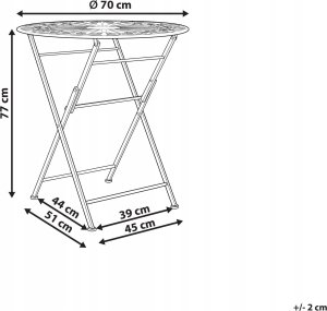 Beliani Stół ogrodowy Metal Biały SCAFA 3