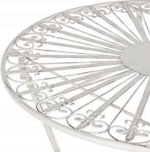 Beliani Stół ogrodowy Metal Biały SCAFA 5