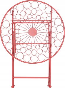 Beliani Stolik ogrodowy metalowy ø 70 cm czerwony SCARIO 4