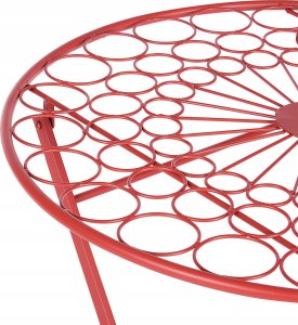 Beliani Stolik ogrodowy metalowy ø 70 cm czerwony SCARIO 5