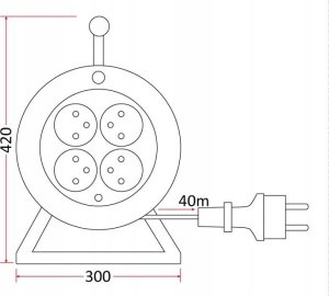 Rumlux Przedłużacz szpulowy 40m bębnowy guma 3x2,5 PSG/4-3-40 Rum-Lux 7