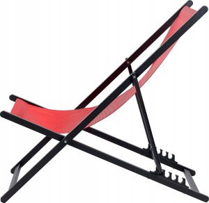 Beliani Leżak Metal Czerwony LOCRI II 4