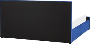 Beliani Łóżko z pojemnikiem welurowe 180 x 200 cm niebieskie ROCHEFORT 5