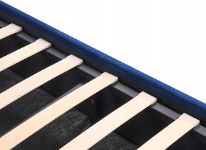 Beliani Łóżko z pojemnikiem welurowe 180 x 200 cm niebieskie ROCHEFORT 6