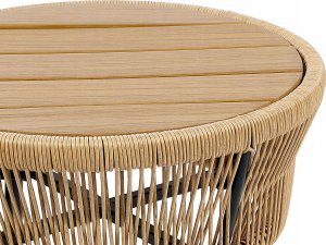 Beliani Zestaw mebli balkonowych z poduszką Polyrattan Naturalny GARGANO 11