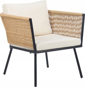 Beliani Zestaw mebli balkonowych z poduszką Polyrattan Naturalny GARGANO 2