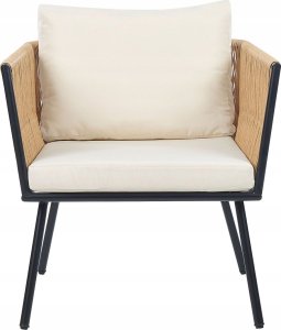 Beliani Zestaw mebli balkonowych z poduszką Polyrattan Naturalny GARGANO 3