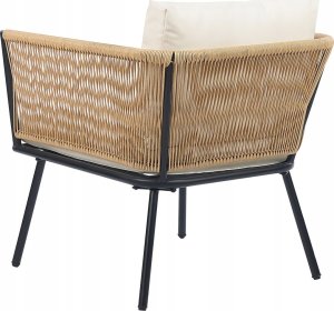 Beliani Zestaw mebli balkonowych z poduszką Polyrattan Naturalny GARGANO 4