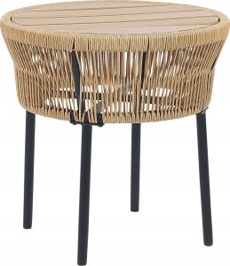 Beliani Zestaw mebli balkonowych z poduszką Polyrattan Naturalny GARGANO 8