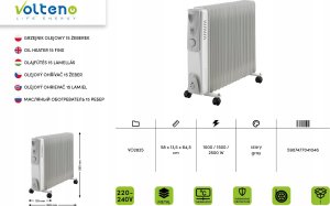 Volteno VOLTENO GRZEJNIK OLEJOWY 15-ŻEBEREK 2500W 2