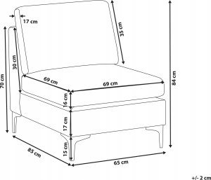 Beliani Moduł 1-osobowy welurowy niebieski EVJA 3