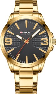 Zegarek Perfect Złoty zegarek męski bransoleta duży solidny Perfect M114 NoSize 1