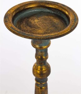 Triton Świecznik  Metalowy Kandelabr Złoty Antyczny H:51 2