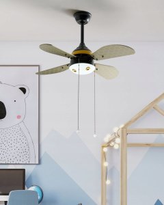 Wentylator Beliani Wentylator sufitowy czarno-żółty DOLORES 9