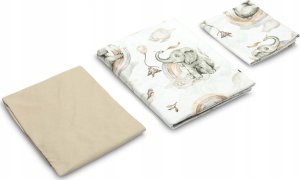 Sensillo KOMPLET POŚCIELI 2 EL.+ PRZEŚCIERADŁO SŁOŃ W CHMURACH 100X135 CM        6