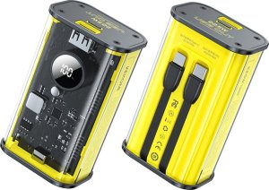Powerbank Wekome WEKOME WP-345 Vanguard Series - Power bank 10000 mAh Fast Charging z wbudowanym kablem USB-C & Lightning PD 20W + QC 22.5W (Żółty) 2