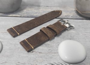 JVD Skórzany pasek do zegarka 22 mm JVD R41002-22 brązowy . 2