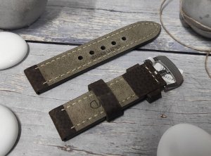 JVD Skórzany pasek do zegarka 22 mm JVD R41214-22 brązowy . 3