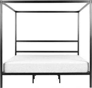 Beliani Łóżko metalowe z baldachimem 180 x 200 cm czarne LESTARDS 11