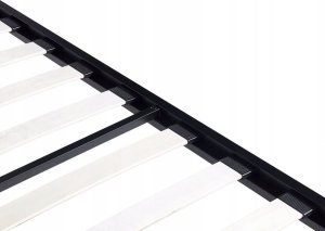 Beliani Łóżko metalowe z baldachimem 180 x 200 cm czarne LESTARDS 6