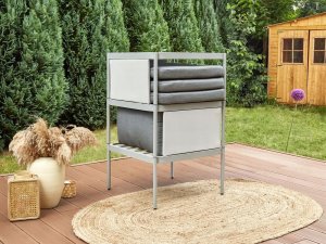 Beliani Duży zestaw wypoczynkowy 2-osobowa Uniwersalny Aluminium Jasnoszary TERRACINA 7
