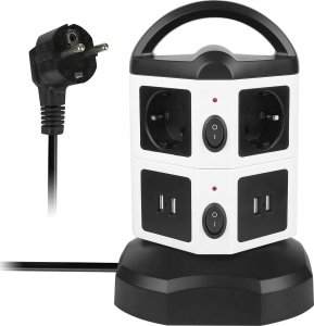 Listwa zasilająca Schwaiger Schwaiger Steckdosentower 7xSchuko+2x USB, 1,8m 1