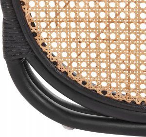 Beliani 3-panelowy składany parawan pokojowy rattanowy 118 x 180 cm naturaly z czarnym CORTONA 7