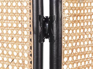 Beliani 3-panelowy składany parawan pokojowy rattanowy 105 x 180 cm z czarnym POTENZA 6