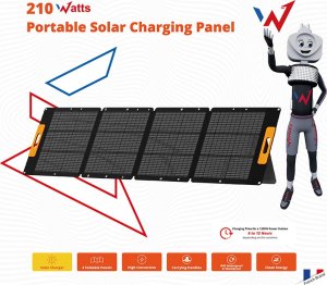 Ładowarka solarna Wonder Wonder Ws210 - Panel słoneczny / Ładowarka solarna 210W z wyjściem MC4 (Czarny) 14