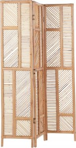 Beliani 3-panelowy składany parawan pokojowy rattanowy 117 x 180 cm naturaly LAMEZIA 8