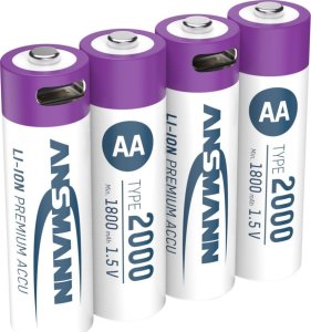 Ansmann ANSMANN 1312-0036 Li-Ion rechargeable batteries Mignon AA type 2000 (min. 1800 mAh) 4-pack box 11