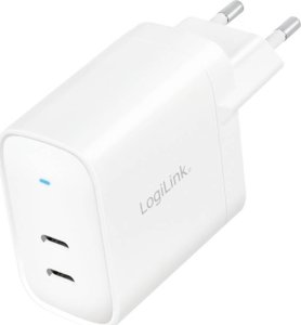 Ładowarka LogiLink Logilink Steckdosenadapter, 2x USB-C, GaN, 65W 1