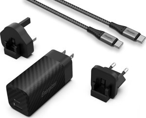 Ładowarka Energizer Energizer Ultimate - Ładowarka sieciowa Multiplug EU / UK / US GaN USB-C & USB-A 65W PD + Kabel USB-C (Czarny) 1