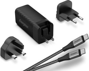Ładowarka Energizer Energizer Ultimate - Ładowarka sieciowa Multiplug EU / UK / US GaN USB-C & USB-A 65W PD + Kabel USB-C (Czarny) 2